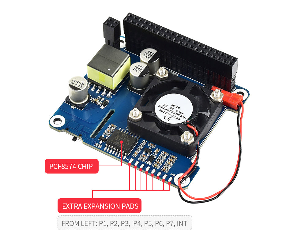 Raspberry Pi PoE HAT 802.3af Power Over Ethernet GPIO Expansion Board with Cooling Fan Optional CPU OLED for Pi 3B+ 4B