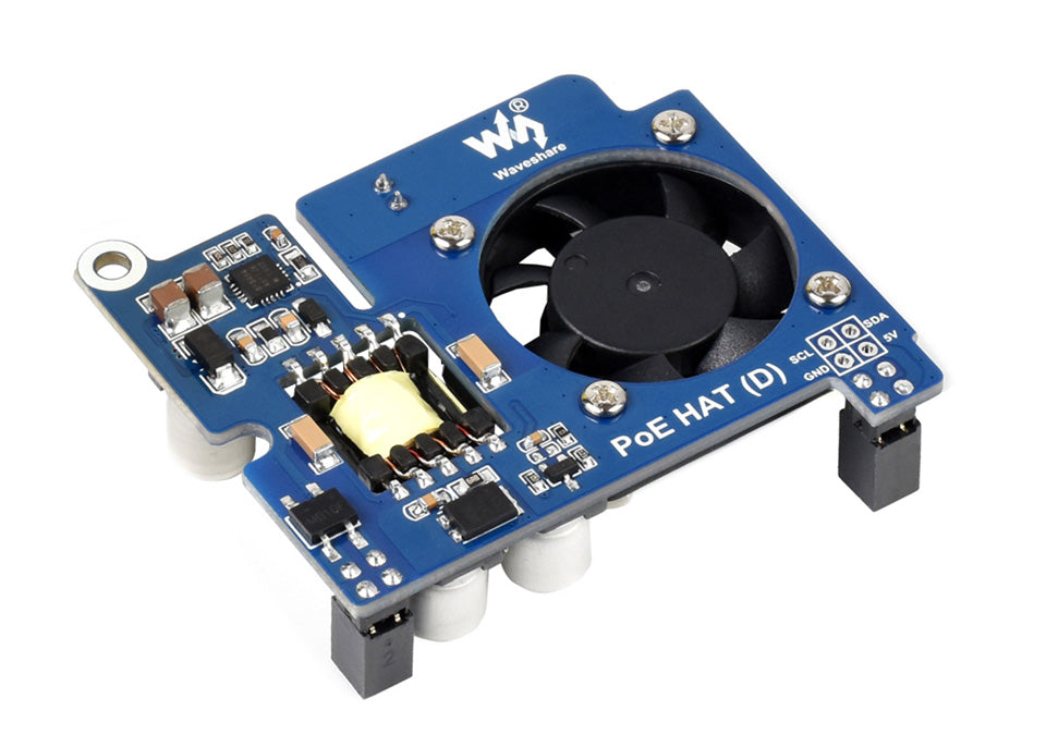 Raspberry Pi PoE HAT 802.3af Power Over Ethernet GPIO Expansion Board with Cooling Fan Optional CPU OLED for Pi 3B+ 4B