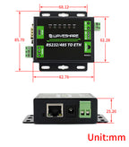 Industrial RS232/RS485 to ETH Ethernet Converter Dual Serial Ports Cortex-M4 Microcontroller Modbus Gateway Websocket Low Power