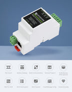 Industrial serial server, RS485 to RJ45 Ethernet, TCP/IP to serial, rail-mount support, with POE function(optional)
