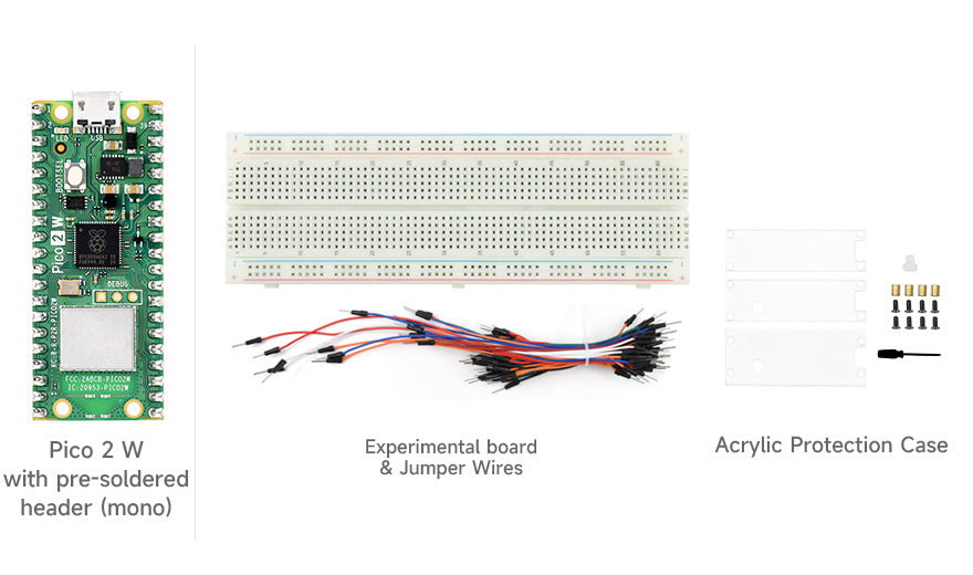 Raspberry Pi Pico 2 W Microcontroller Board, Based on Official RP2350 Chip, 2.4GHz 802.11n WIFI and Bluetooth 5.2