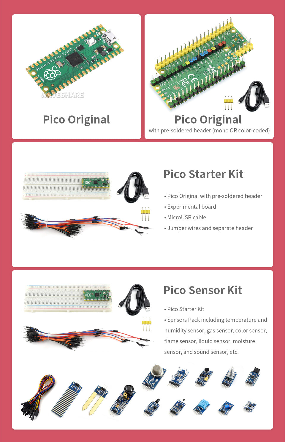 Original Raspberry Pi Pico High-Performance Microcontroller Board with Flexible Digital Interfaces