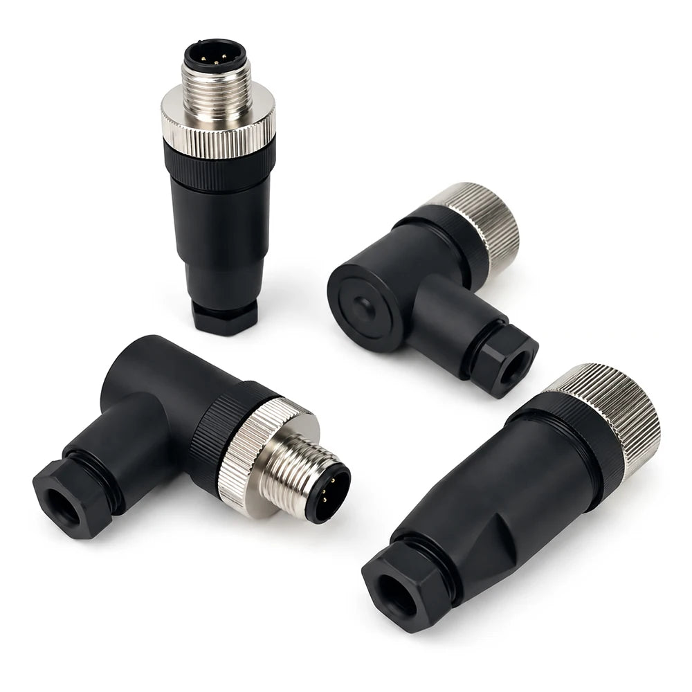 1PCS M12 A Code Circular Sensor Connector 4Pin 5Pin 8Pin 12Pin Male & Female Straight / Right Angled Waterproof Cable Plug