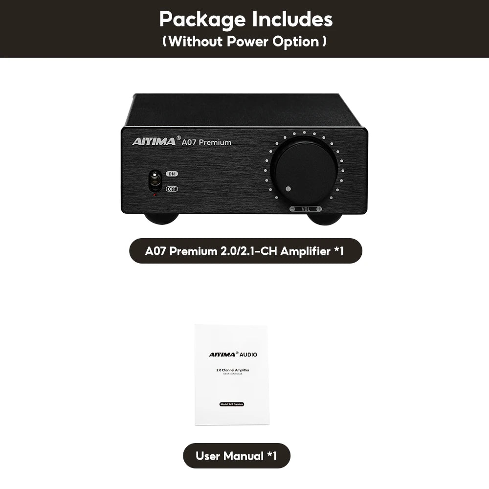 AIYIMA A07 Premium TPA3255 Power Amplifier 300Wx2 Class D Stereo 2.0 Digital Audio Amp HiFi Sound Amplifiers Home Speaker