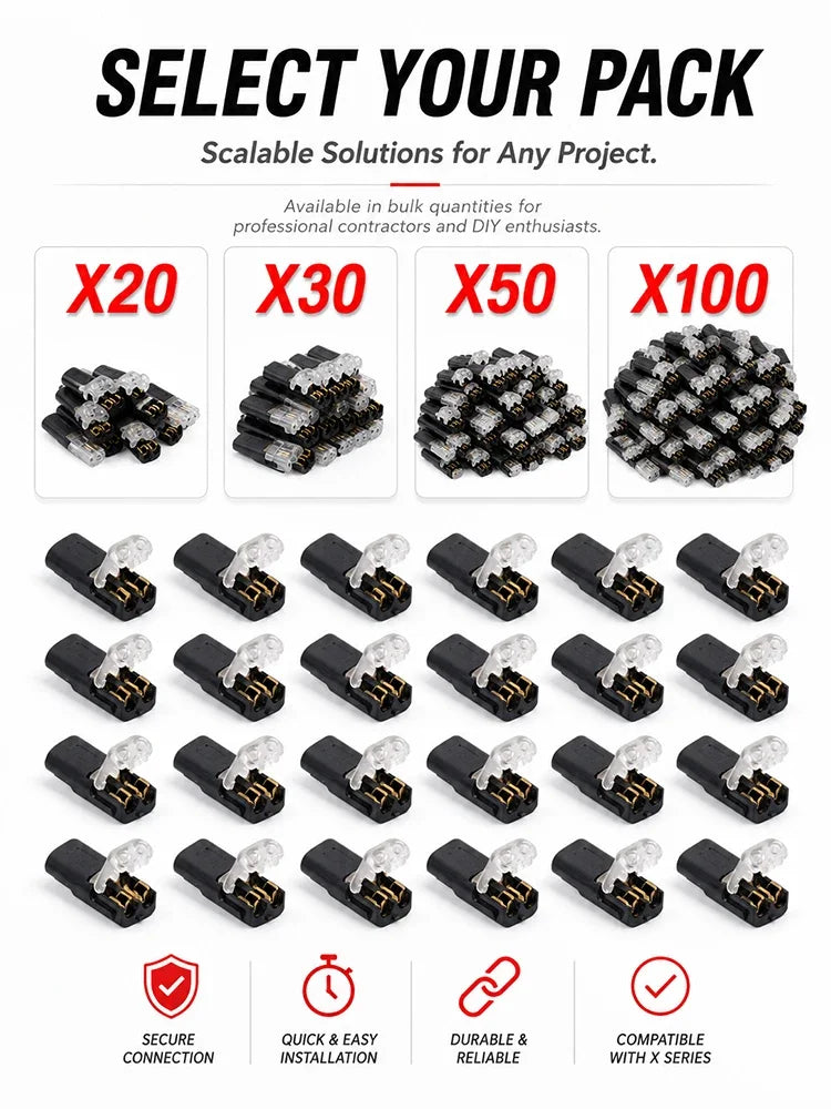 20/30/50/100 D2 Quick Wire Connector Solderless Push-in Terminal Block Electrical Cable Splice Connector for Home DIY Automotive