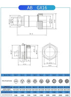 5/10/20Set GX12 GX16 GX20 2P 3P 4P 5P 6P 7P 8P 9P 10P 12P 14P 15 Pin Docking Aviation Plug Socket Waterproof Circular Connector