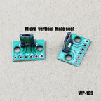 1Pce Vertical USB MiCroUSB Micro USB 2.0 Male Head Connector PCB Converter Adapter Breakout Board 180 Degree Vertical WP-109
