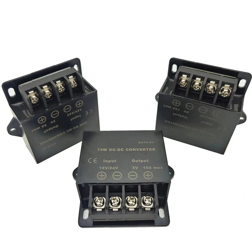 DC 12V 24V to 5V 5A 10A 15A DC DC Converter Step Down Voltage Regulator Buck Converter Car Power Supply Transformer Module
