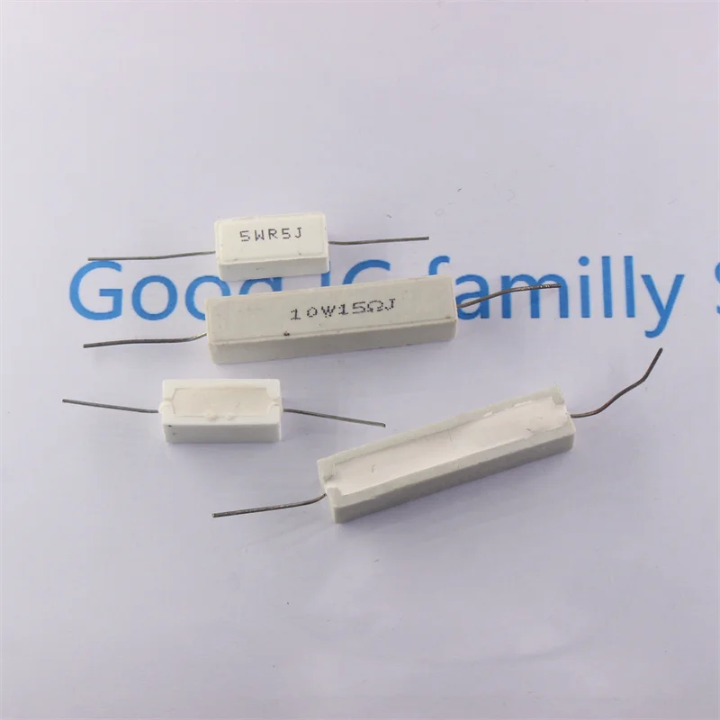 10Pcs Ceramic Cement Resistor 5W 10W 20W 0.1R 0.5 1 2 3 4.7 10 20 50 100 Ohm 6.8k 0.25R 0.5R 3R 10R 51R 100R 680R 1K 5K 10K