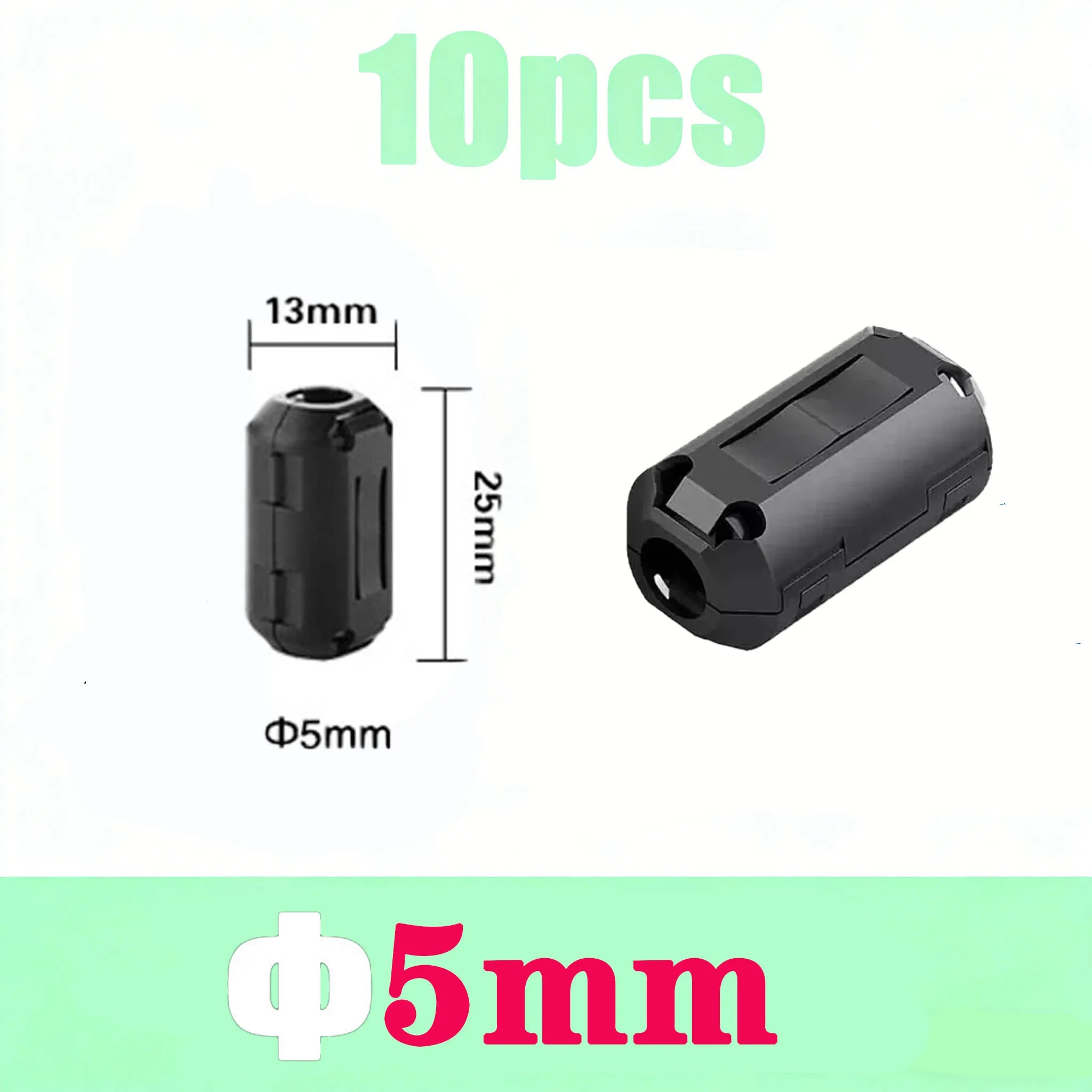 10PCS RFI EMI Noise Suppressor Clip-on Ferrite Core Filter Snap Around 3.5-13mm Cable for USB AV Power Cord High Frequency Choke