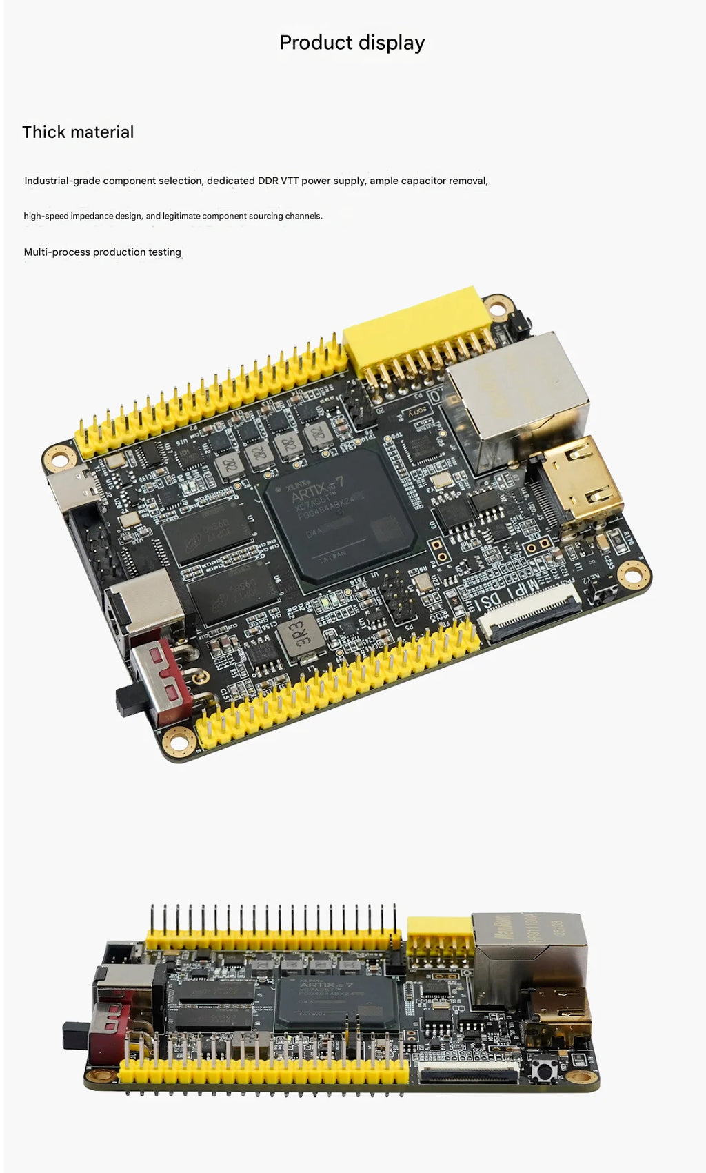 Xilinx ARTIX-7 FPGA Core Board, GOWIN Development Board,XC7A35/50/100/200T, HDMI, Ethernet, MIPI BX72