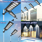 12000W Solar Lights Commercial LED Outdoor Dusk To Dawn Solar Street Lamp Waterproof Backyard Garden Security Lighting IR Sensor