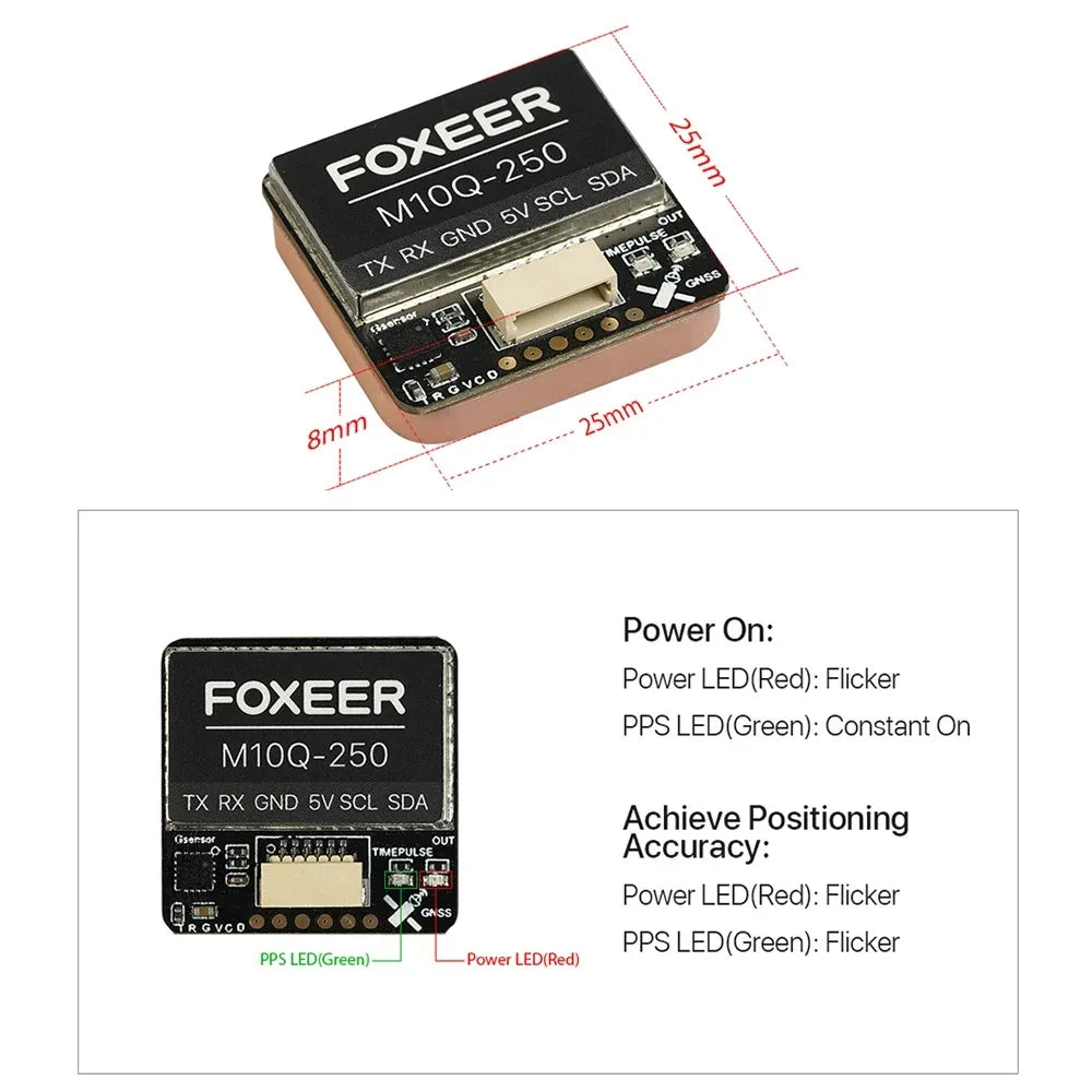 Foxeer M10Q 250 GPS 5883 Compass Module M10 5V 72 Channel Dual NMEA UBLOX for FPV Racing Drone Quadcopter Parts