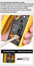 New Rj45 Rj12 Rj11 Pass Through Crimp Plier Cat7 Cat6 Cat6A Cat5 Cat5e Stripping Crimping Tool with 8P/6P Ethernet Connectors