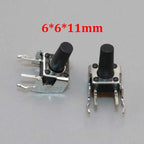 20/50/100pcs 6x6 PCB Momentary Mini Micro Tactile Tact Push Button 4-Pin Self-reset Switch 6*6*4.3/5/6/7/8/9/10/11/12/13/14/15mm