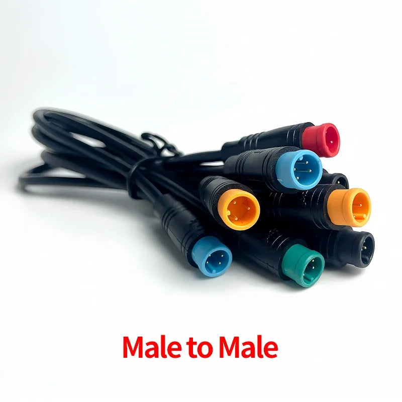 4/10Pcs M8 2 3 4 5 6 Pin Electric Bicycle Butt Joint Plug Waterproof for Ebike Display Cable Female Male Optional Connector 25CM