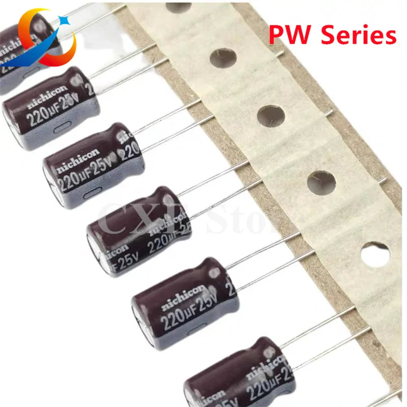 10PCS Nichicon PW Electrolytic capacitors 10V 16V 25V 35V 50V 63V 100V 10UF 22UF 47UF 100UF 220UF 470UF 820UF 1000UF 1200UF NEW