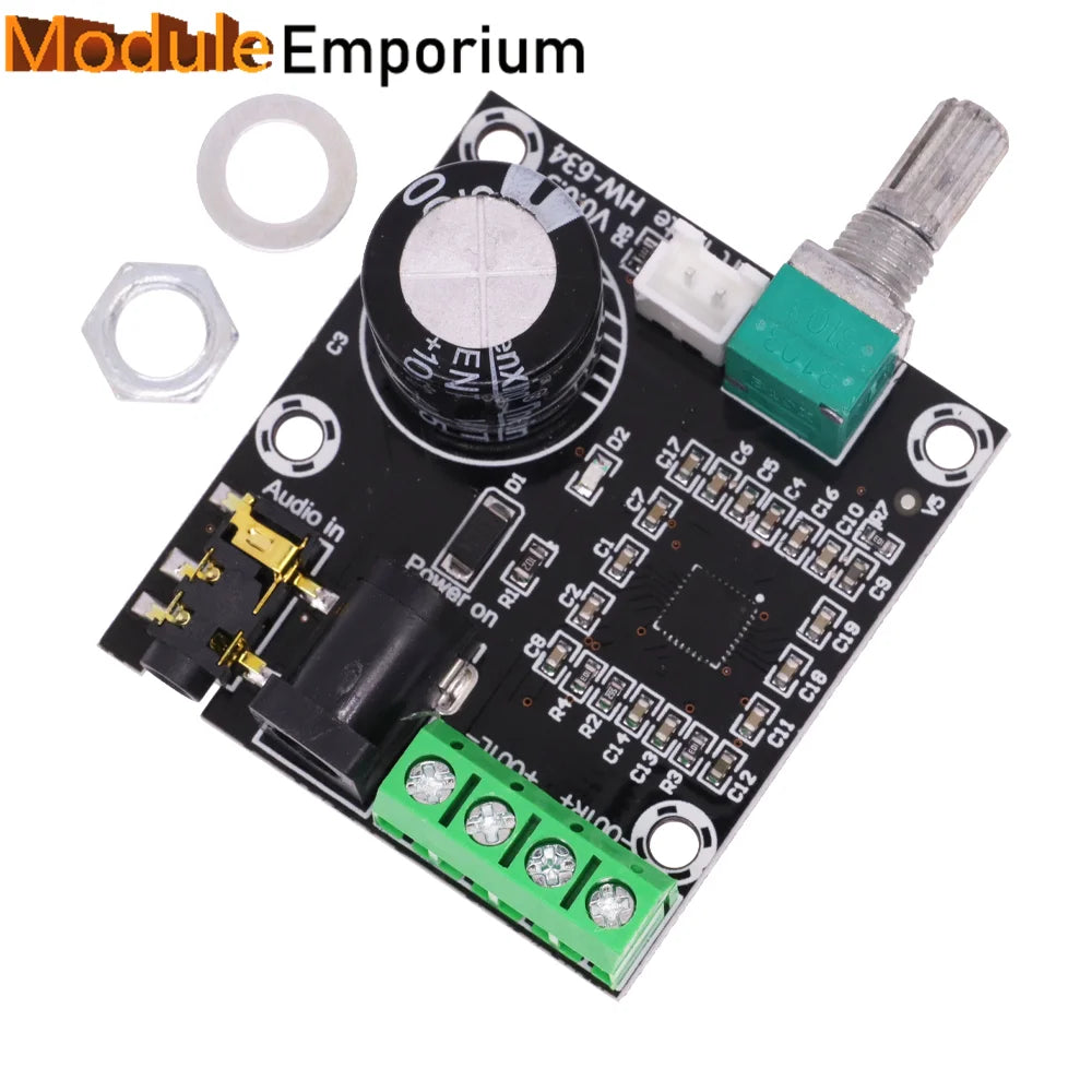 PAM8610 Digital Power Amplifier Board 2x15w Dual Channel Stereo Mini Class D 12V Mini Hi-Fi Audio Stereo Module 2X10W