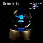 Pokemon Crystal Ball 3D Mewtwo Pikachu Gengar Pokeball 3D Night Light Lamp Glass Statue Pokemon Crystal Ball Birthday Gift