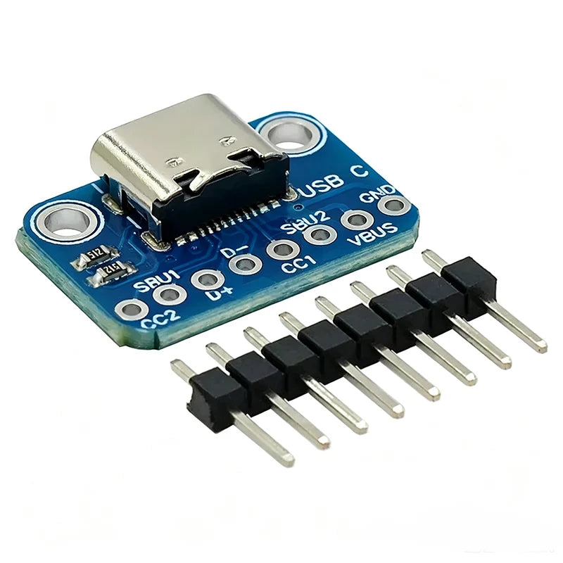 Type‑C USB Female To DIP Pin Header Adapter Board Pre‑Welded USB‑C Socket Breakout Module for Arduino Power Supply Debugging