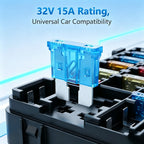 30-200PCS 15A Standard Blade Fuses Kit Automotive Car Fuse Truck ATC/ATO Assortment for RV Boat Trailer