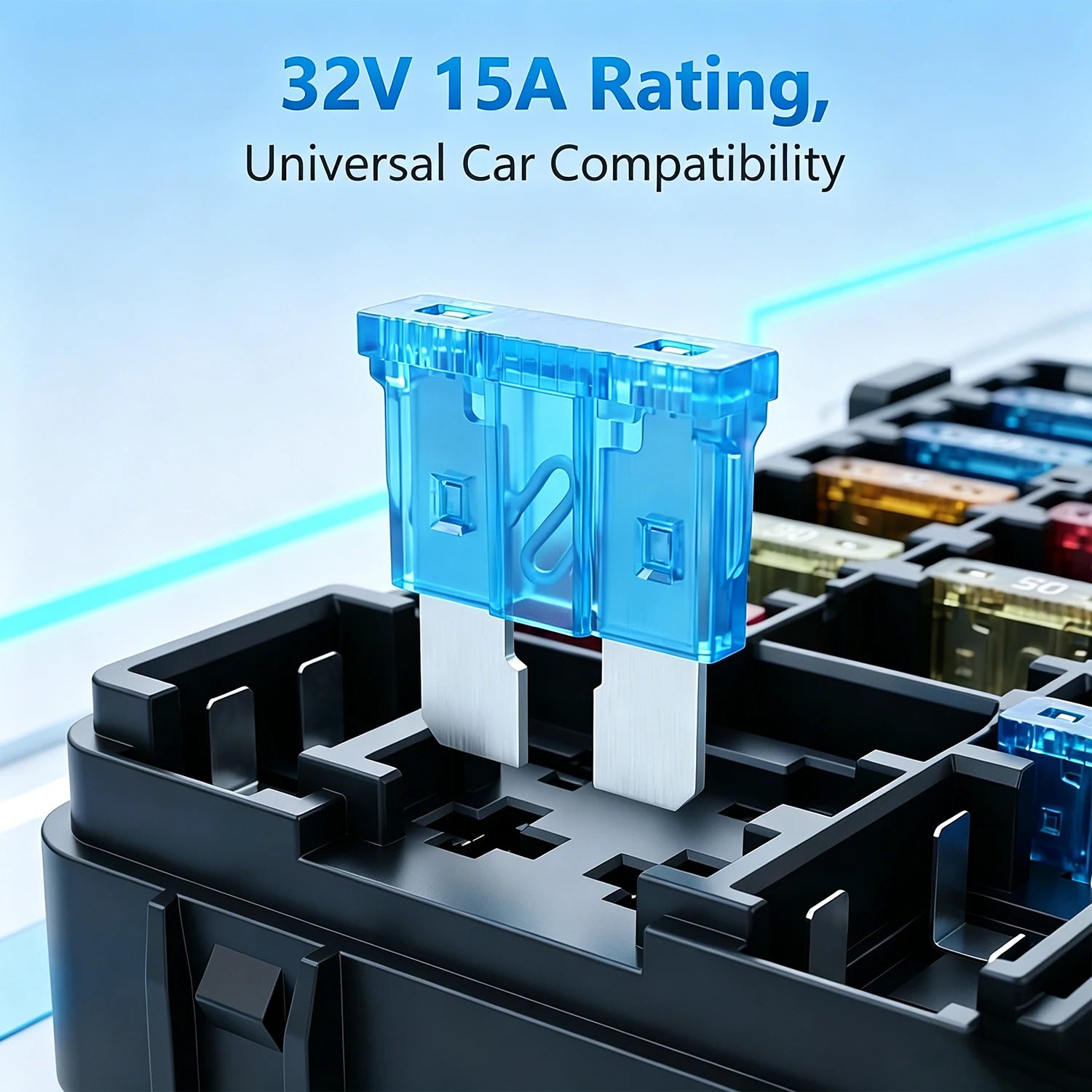30-200PCS 15A Standard Blade Fuses Kit Automotive Car Fuse Truck ATC/ATO Assortment for RV Boat Trailer