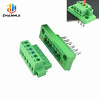 2/5 Sets 5.08MM Pitch Through Wall Pluggable Terminal Blocks 15EDGWB 5.08 2/3/4/5/6/7/8/9/10/12pin Plug + Pin Header Socket Set