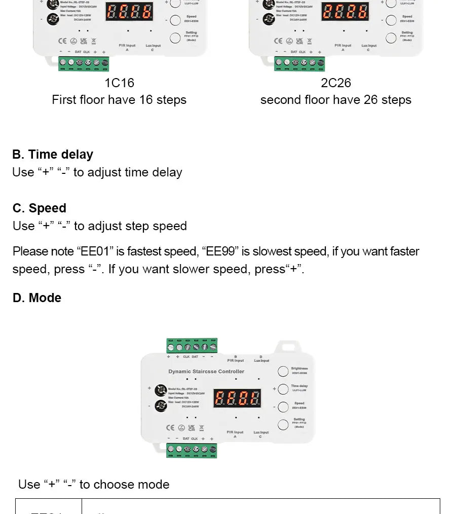 COB LED Strip PIR Motion Sensor Stair Lights Kit Step by Step Control Indoor Smart Staircase Lighting Controller with Main Line