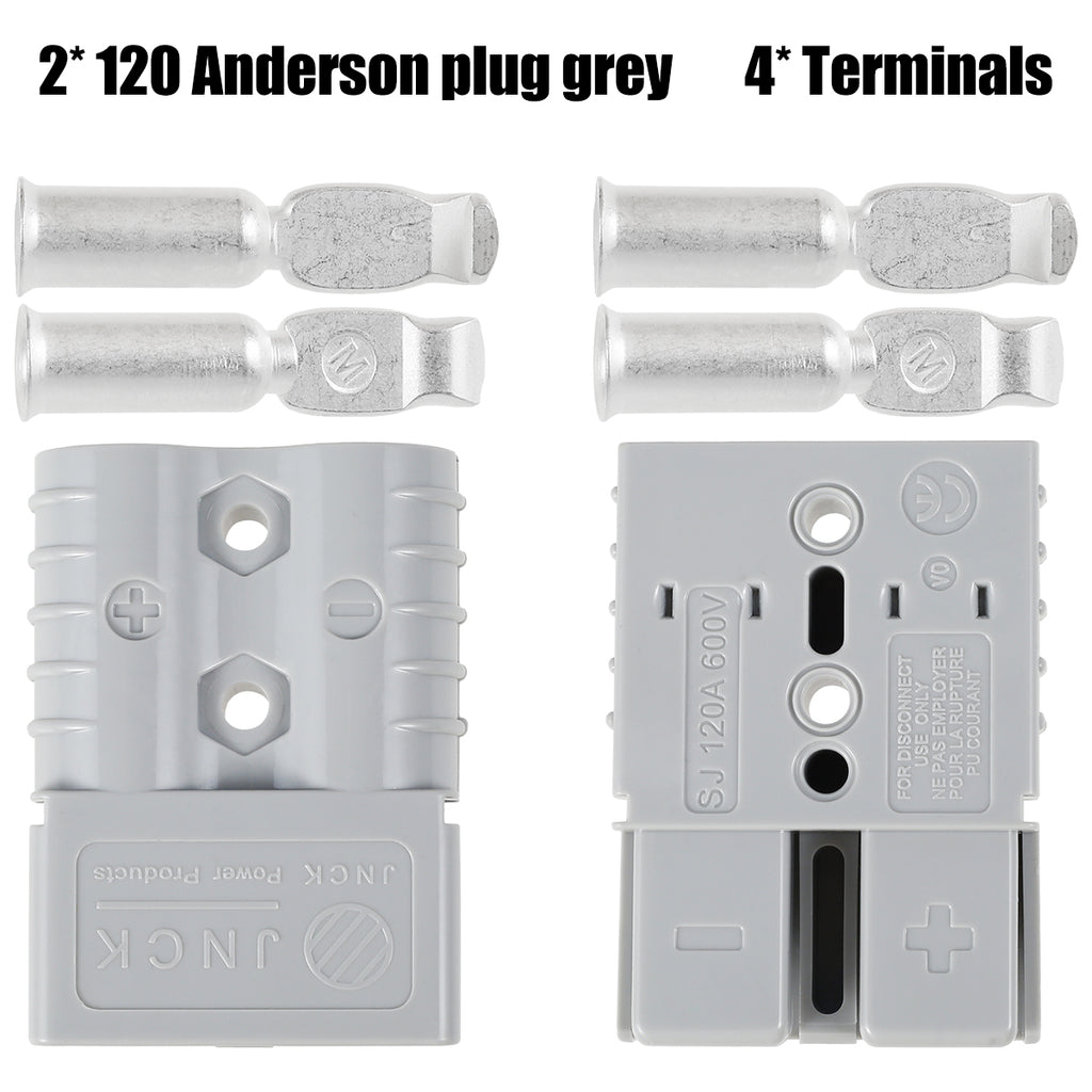 2Pcs 120 Amp Anderson Style Plug with 4 Terminals Anderson Power Plug Durable Premium Anderson Style Plug Connectors Battery