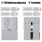 2Pcs 120 Amp Anderson Style Plug with 4 Terminals Anderson Power Plug Durable Premium Anderson Style Plug Connectors Battery