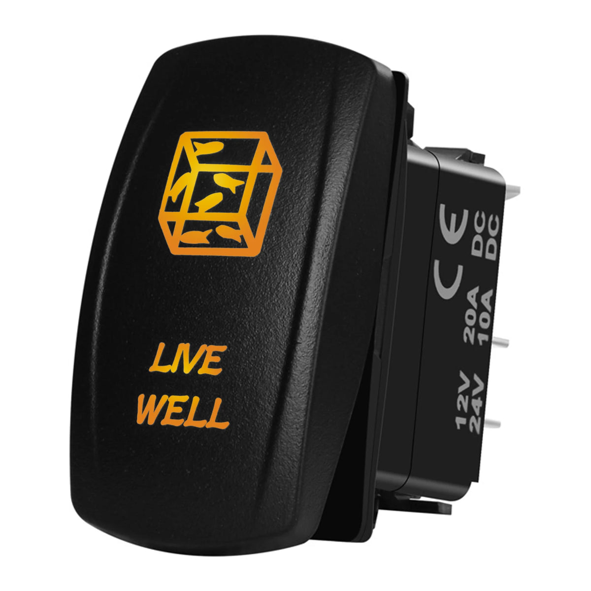 Marine Boat Rocker Switch 12/24V Orange Backlit Anchor Beacon Up Down Button ON OFF/ON OFF ON Momentary Toggle Switch Waterproof