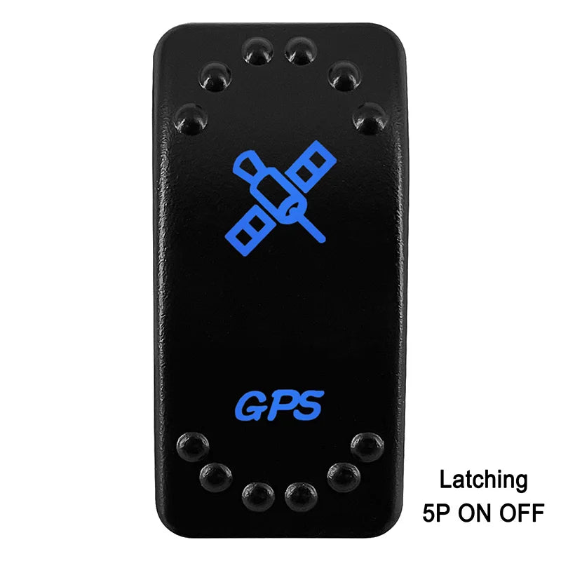 Waterproof Rocker Switch with Blue LED | 12V/24V Latching & Momentary (SPST/ DPDT) | for Marine, UTV, ATV, RZR, Automotive