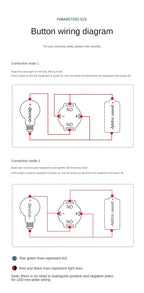16/19/22mm IP67 Waterproof Metal Push Button Switch 10A High Current LED Light Momentary Latching Outdoor Power Switch Red Green