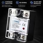 GTRIC SSR Solid State Relay Module 10A 25A 40A 50A 60A 80A 100A DC To AC AC To AC DC To DC 24-380V AC Single Phase Control Relay