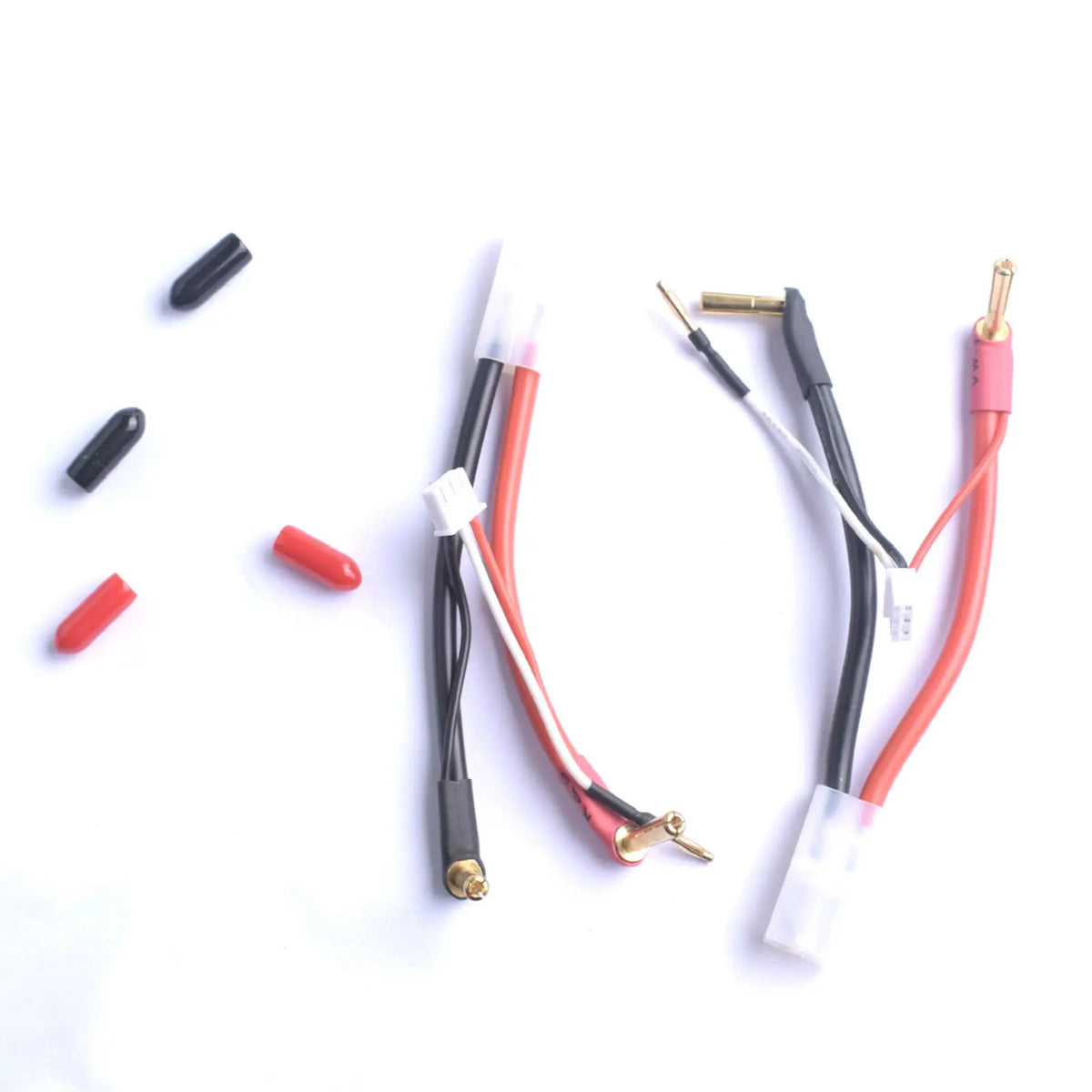 Hardcase Lipo Harness 2S JST XH Balance XT60 Tamiya Deans EC3 EC5HXT TrX Plug to 90 Degree 4.0/5.0mm Bullet Connector with Cover