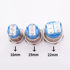 5PCS 16/19/22MM Waterproof Metal Push Button Switch LED Light Momentary Latching Car Engine Power Switch Socket 5V 12V 24V 220V