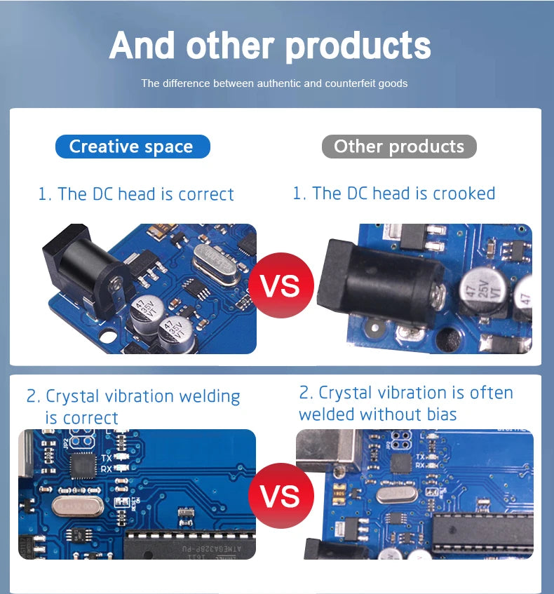 Compatible with Arduino Uno R3 Development Board ATmega328P Microcontroller Module Main Control Board Multicolor USB-B Cable