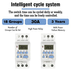 Electronic Weekly 7 Days Programmable Digital Timer Switch Relay Timer Control Din Rail THC AC 220V 230V 110V DC 12V 24V 48V 30A