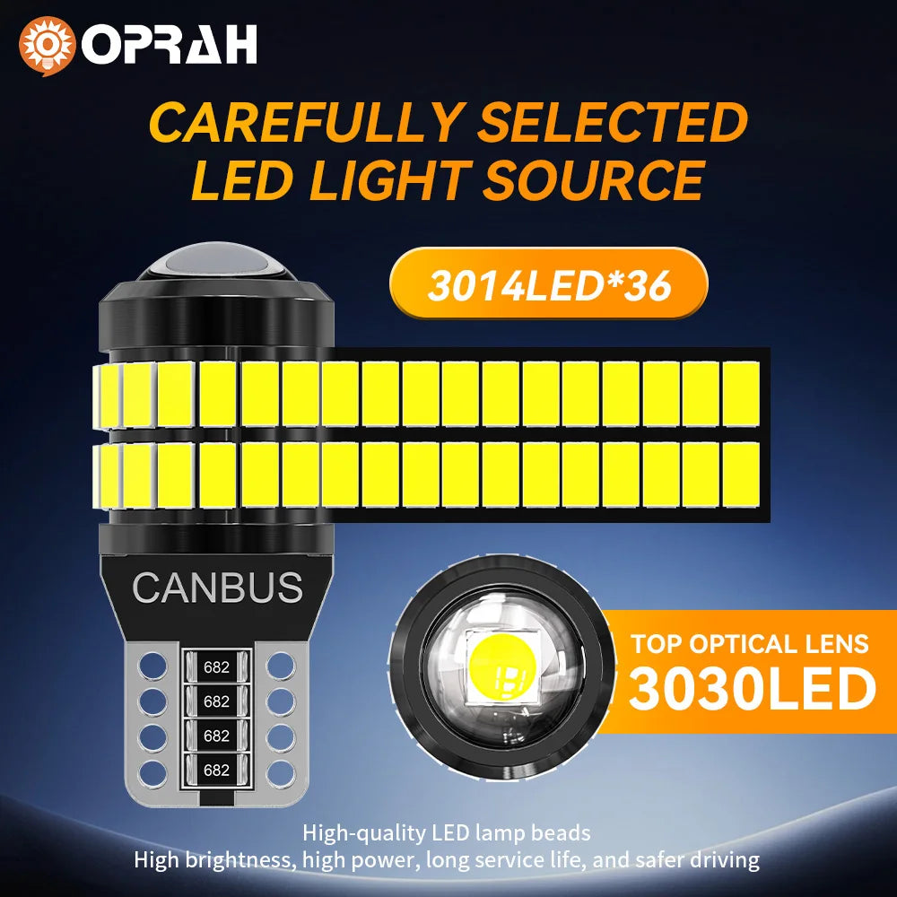 Upgraded 2/10x T10 W5W LED Canbus No Error 168 194 Bulb 3030 smd Car Interior License Plate Reading Door Lamp 12V 6000K White
