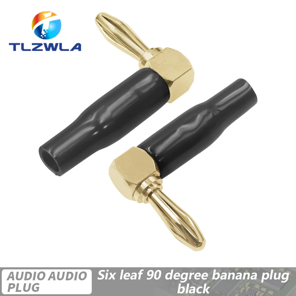 Musical Sound Banana Plugs Speaker Wire Connector Dual Screw Lock 24K Gold Plated Banana Connectors Jack for Speaker Wire