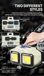 HOMEFISH COB LED Headlamp Induction USB Rechargeable Head Flashlight Powerful Work Light for Outdoors Camping Fishing