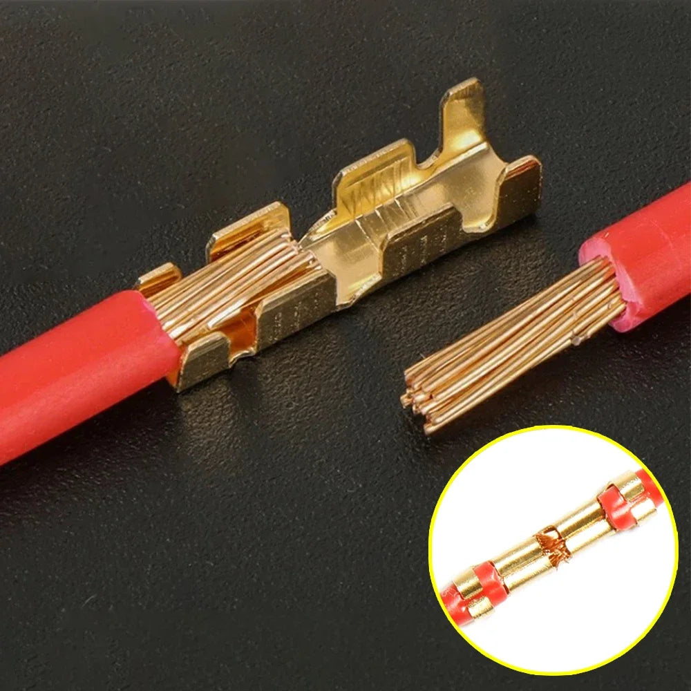 Copper Electrical Wire Connectors Set U-Shaped Crimp Terminals for Fast Wiring Cable Lock 0.5-1.5mm² with Heat Shrink Tube Kits