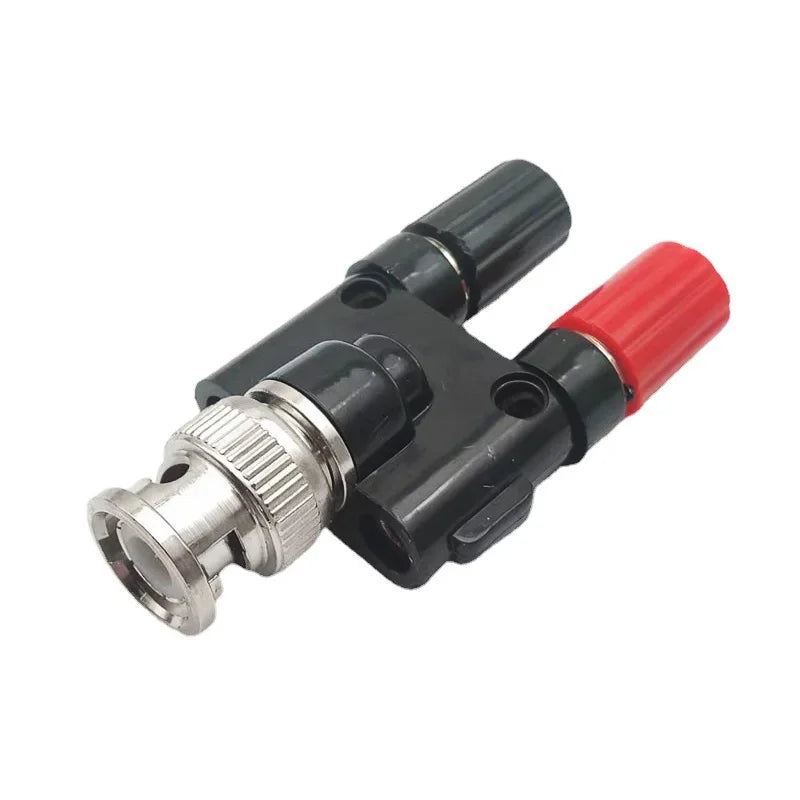 Q9 BNC Banana To Two Dual 4mm Banana Male Female Jack Coaxial Connector BNC Tee Type 3Way Splitter RF Adapter