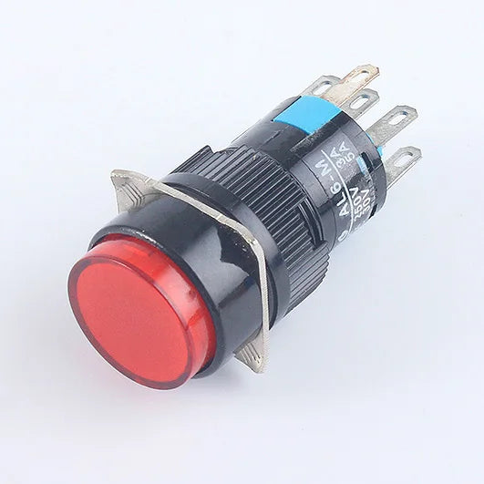5V 12V 24V 220V 16mm Plastic Momentary LED Illuminuted Maintained Self-locking Push Button Switches Latching Push Button Reset