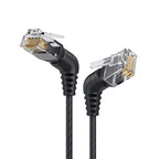 Swivel Bend Cat6a/Cat6/Cat6 Network Cable 10G X 104M Finished Jumper Fine 360° Right Angle RJ45 Connector High-Speed Data Transf