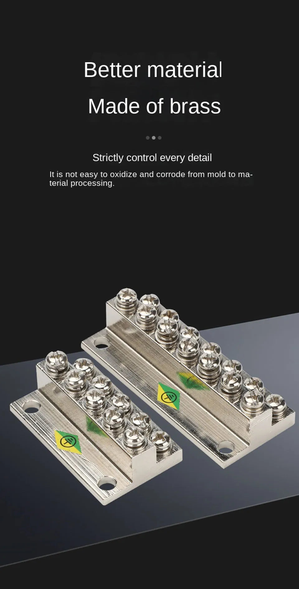 Ground Row Copper Bar Connection Terminal JDG-A Distribution Box Double-layer Terminal Block Copper galvanizing large current