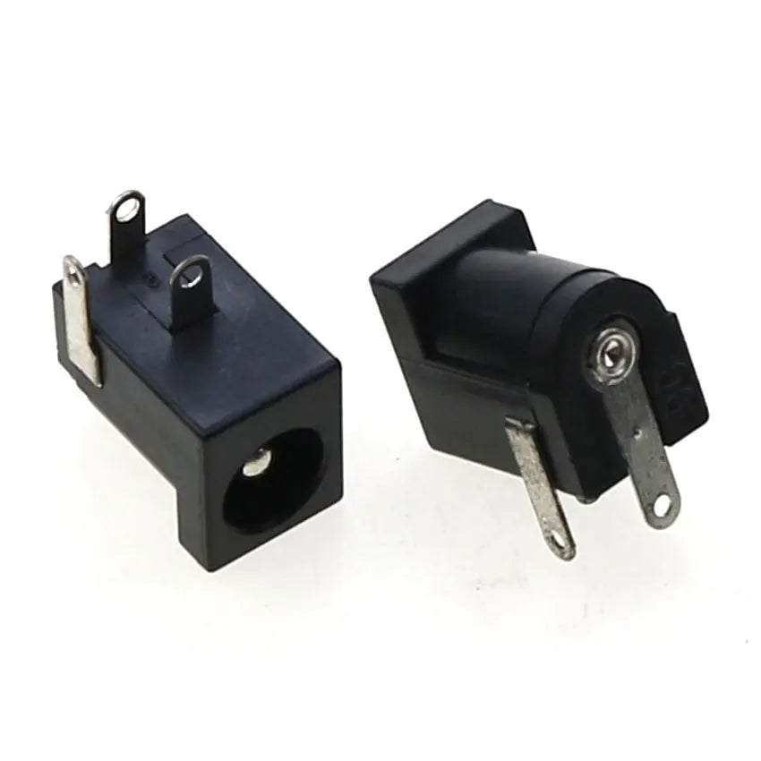 Cltgxdd 10/20/50/100pcs DC Power Jack Female Socket Connector DC005 5.5*2.1mm 5.5x2.5mm 3Pin Right Angle PCB Mount Terminal