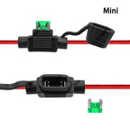 1Set 1A-40A Waterproof 32V Mini/Small/Medium Auto Fuse Holder 18/16/14/12/10AWG With Car Blade Fuse 3A 5A 7.5A 10A 15A 20A