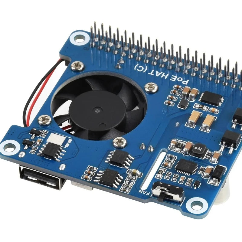 1Pcs Power Over Ethernet HAT (Type C) POE HAT For Raspberry Pi 3B+/4B, 802.3af/at-compliant, Raspberry Pi 4 POE HAT