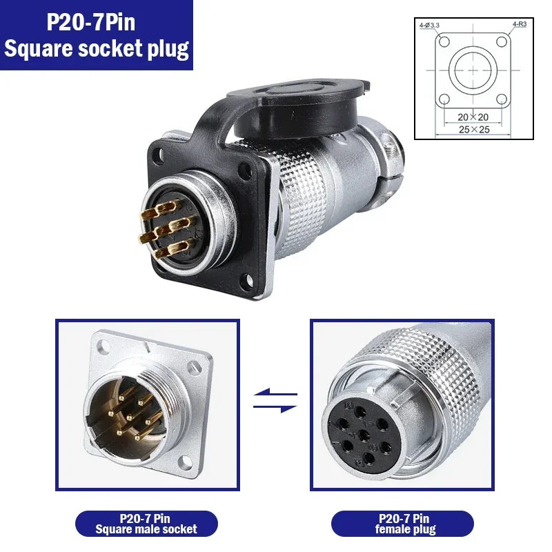 PLS20 Aviation Connector 2/3/4/5/6/7/8/9/10/12Pin Air Carrier Male Female Plug Connector WS20 TP20